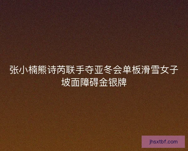 张小楠熊诗芮联手夺亚冬会单板滑雪女子坡面障碍金银牌