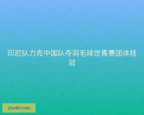 印尼队力克中国队夺羽毛球世青赛团体桂冠 印尼队力克中国队夺羽毛球世青赛团体桂冠