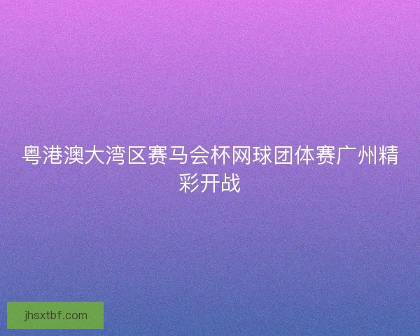 粤港澳大湾区赛马会杯网球团体赛广州精彩开战